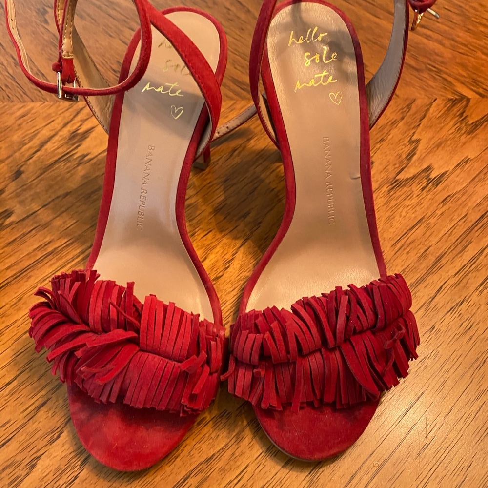 Suede red heels